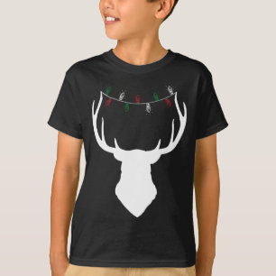 Camiseta Cabeza de ciervo con Navidades iluminando a los ve