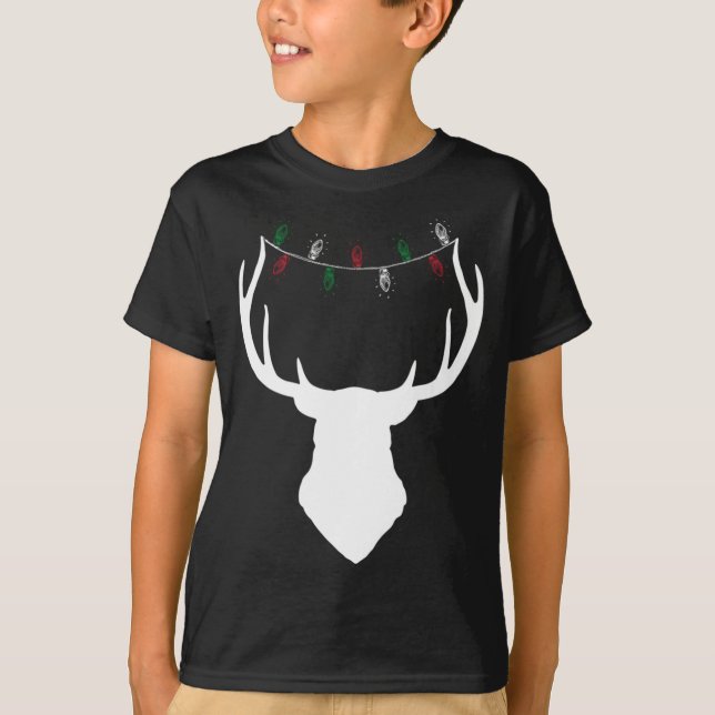 Camiseta Cabeza de ciervo con Navidades iluminando a los ve (Anverso)