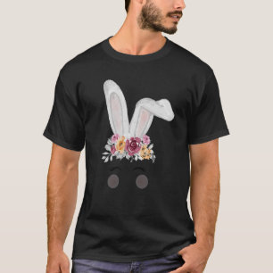 Camiseta Cabeza De Conejo Acuarela Con Flores De Conejo Cut