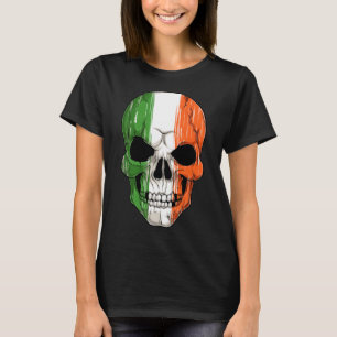 Camiseta Cabeza De Cráneo Humano Con Patrón De Bandera Irla