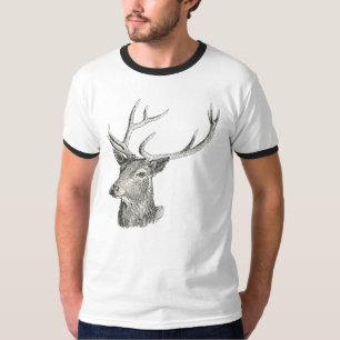 Camiseta Cabeza de Deer Buck con anguilas cazando dibujos