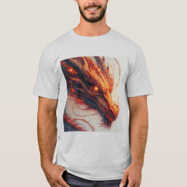 Camiseta Cabeza de Dragón Ardiente que Irradia Energía Inte