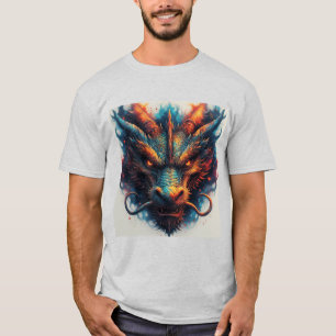 Camiseta Cabeza de Dragón con Ojos Fieros