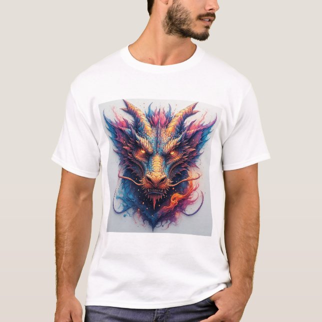 Camiseta Cabeza de Dragón con Ojos Fieros (Anverso)