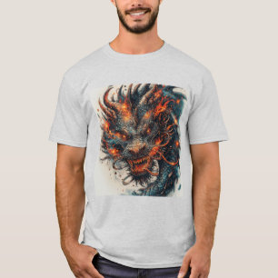 Camiseta Cabeza de Dragón con Ojos Fieros