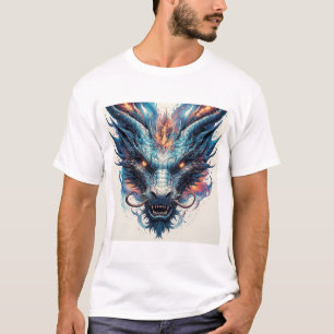 Camiseta Cabeza de Dragón con Ojos Fieros