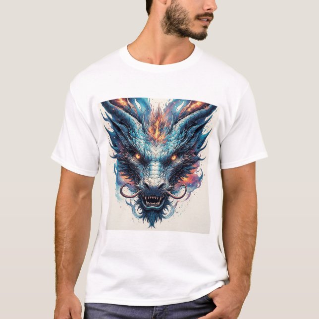 Camiseta Cabeza de Dragón con Ojos Fieros (Anverso)