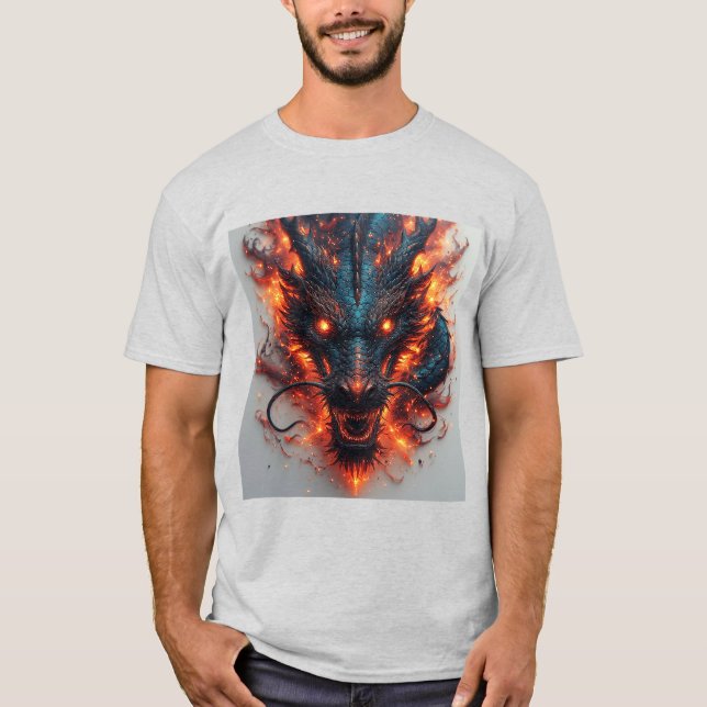 Camiseta Cabeza de Dragón con Ojos Fieros (Anverso)