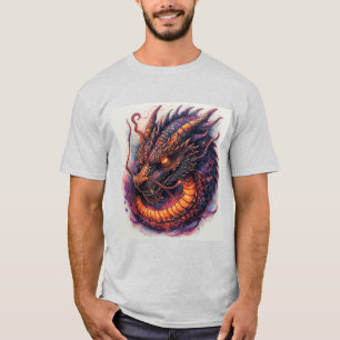 Camiseta Cabeza de Dragón con Ojos Fieros