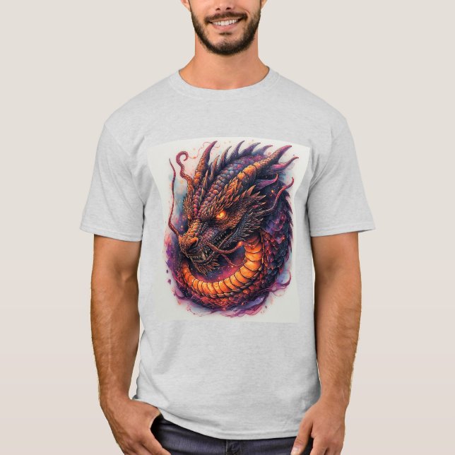 Camiseta Cabeza de Dragón con Ojos Fieros (Anverso)