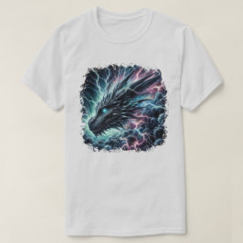 Camiseta Cabeza de dragón en una tormenta de lluvia relámpa