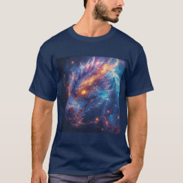 Camiseta Cabeza de Dragón Fiero que Irradia Energía Intensa