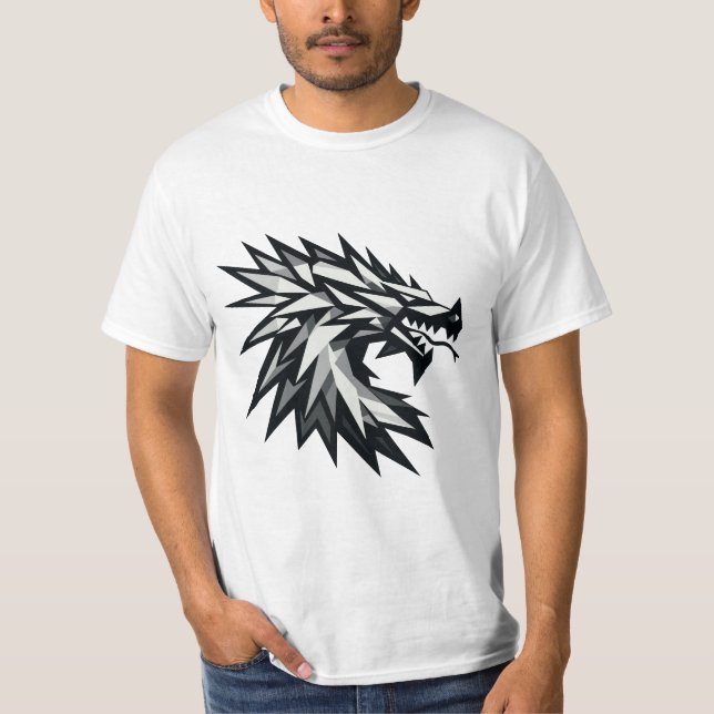 Camiseta Cabeza de dragón poligonal (Anverso)