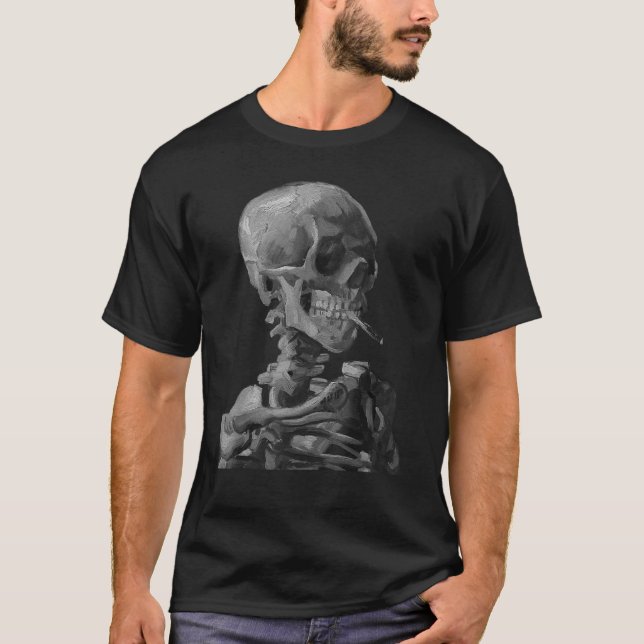 Camiseta Cabeza de época de un esqueleto Van Gogh Skull-Van (Anverso)