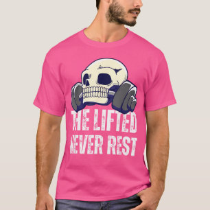 Camiseta Cabeza De Esqueleto Con Barbell El Levantamiento N
