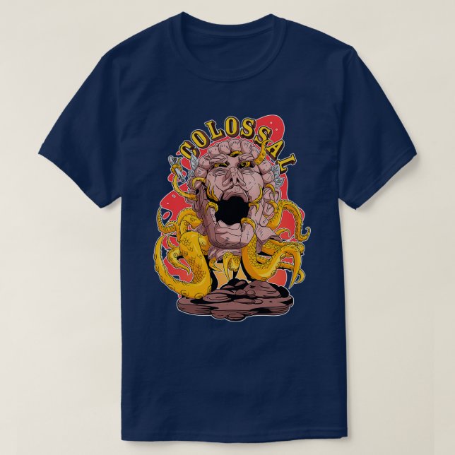 Camiseta Cabeza de estatua con tentáculos de pulpo Colecció (Diseño del anverso)