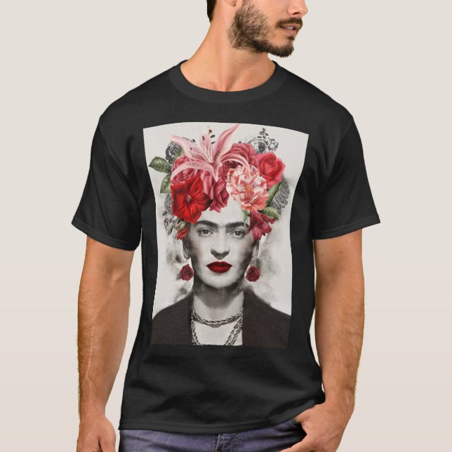 Camiseta Cabeza de flor Regalo de arte Frida kahlo regalo d (Anverso)