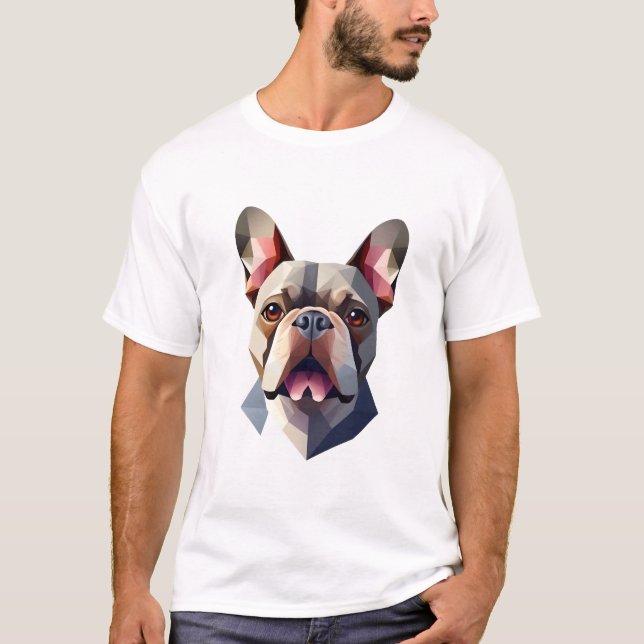 Camiseta Cabeza de Frenchie Geométrico (Anverso)