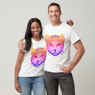 Camiseta Cabeza de gato neón