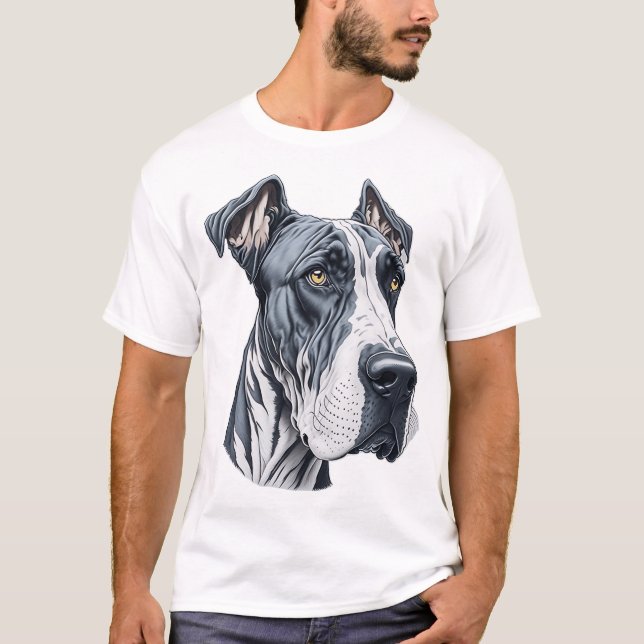 Camiseta Cabeza de Gran Danés Estilizada (Anverso)