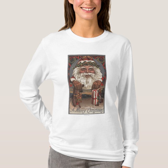 Camiseta Cabeza de GreetingBig Santa del navidad (Anverso)
