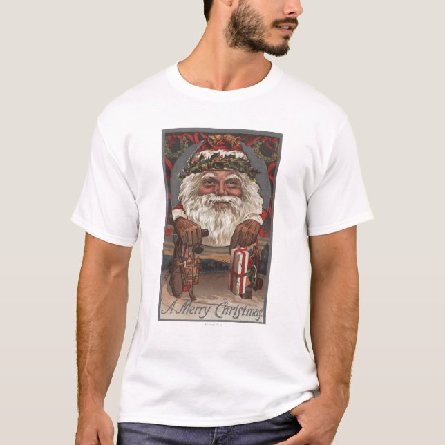 Camiseta Cabeza de GreetingBig Santa del navidad (Anverso)