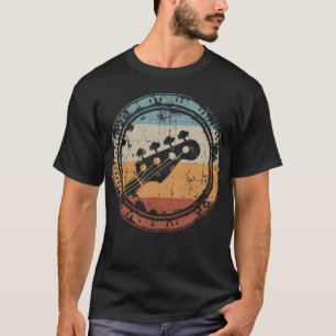 Camiseta Cabeza de guitarra bajo vintage para bajista y baj