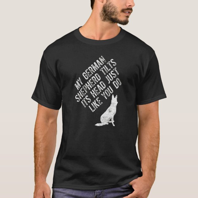 Camiseta Cabeza de inclinación del pastor alemán (Anverso)
