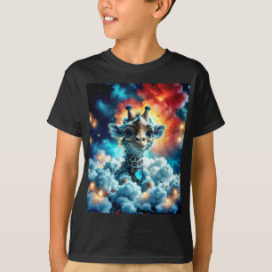 Camiseta Cabeza de jirafa de bebé adorable en las nubes