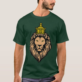 Camiseta Cabeza de león Camisas de la Corona Rey León Gato 
