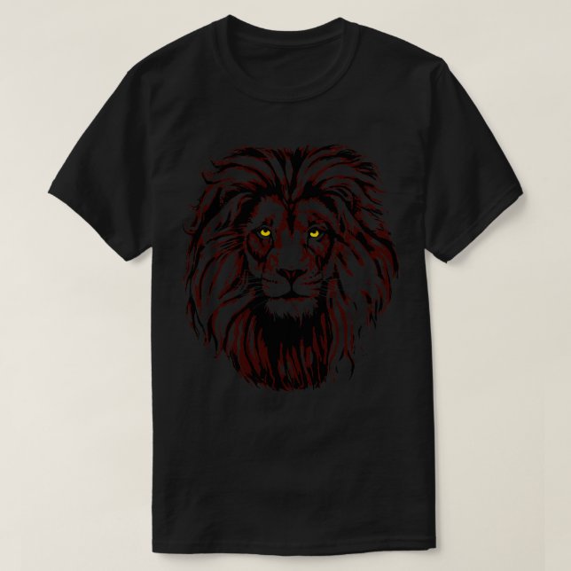 Camiseta Cabeza de león colorida Borgoña (Diseño del anverso)