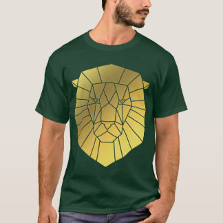 Camiseta Cabeza de león de Relieve metalizado dorado geomét