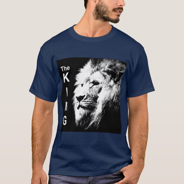 Camiseta Cabeza de león del arte pop moderno del Rey (Anverso)