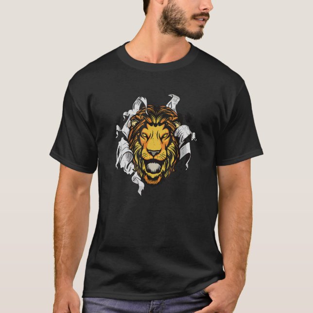 Camiseta Cabeza De León - El Rey Del Animal Se Extiende. (Anverso)