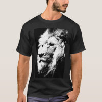 Cabeza de león elegante de arte pop blanco negro m