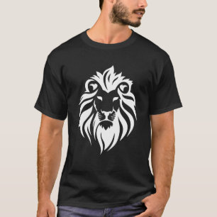 Camiseta Cabeza de león Gato salvaje Animal Blanco