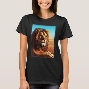 Camiseta Cabeza de león impresión 3D depredador de África c