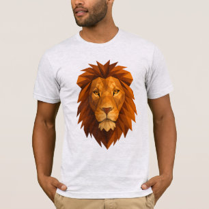 Camiseta Cabeza de león poligonal - Diseño de potencia geom