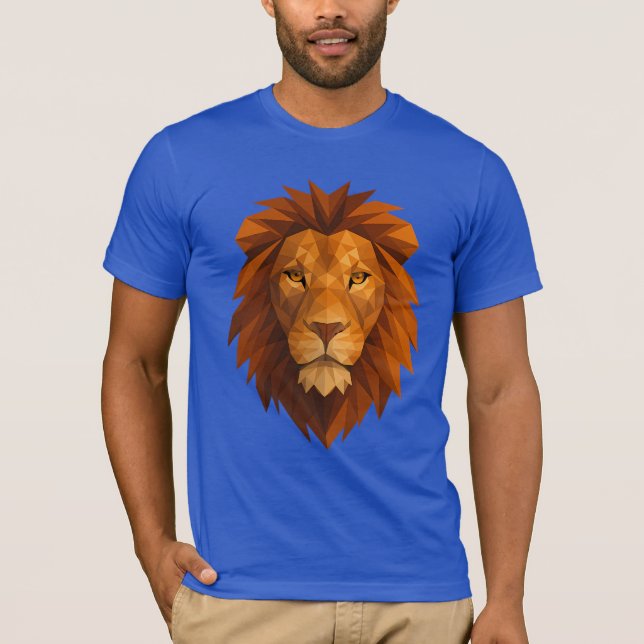 Camiseta Cabeza de león poligonal - Diseño de potencia geom (Anverso)
