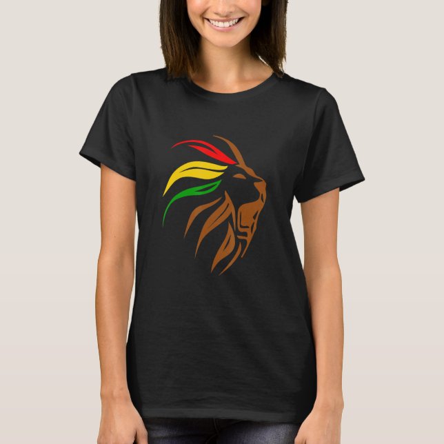 Camiseta Cabeza de León Rasta Mes de la Historia Negra BLM  (Anverso)