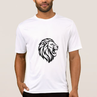 Camiseta Cabeza de León Rugiente Arte de Línea Tatuaje Trib
