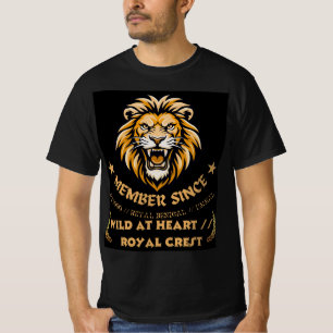 Camiseta Cabeza de León Rugiente Cresta Real Salvaje de Cor