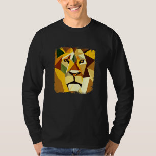 Camiseta Cabeza de león vectorial majestuosa con imagen de