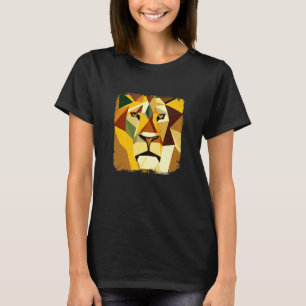 Camiseta Cabeza de león vectorial majestuosa con imagen de