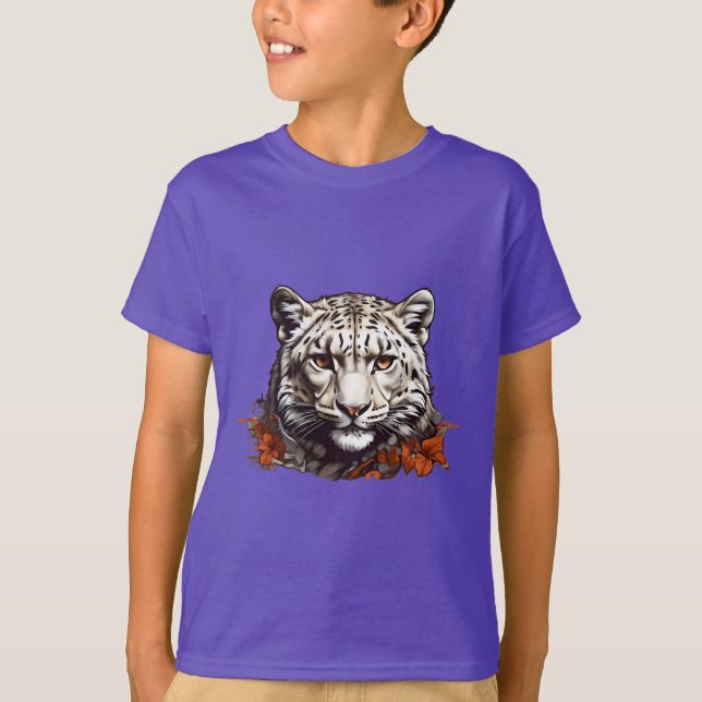 Camiseta Cabeza de leopardo de la nieve (Anverso)