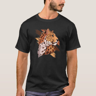 Camiseta Cabeza de leopardo lindo Mujer Chica Gato Animal G