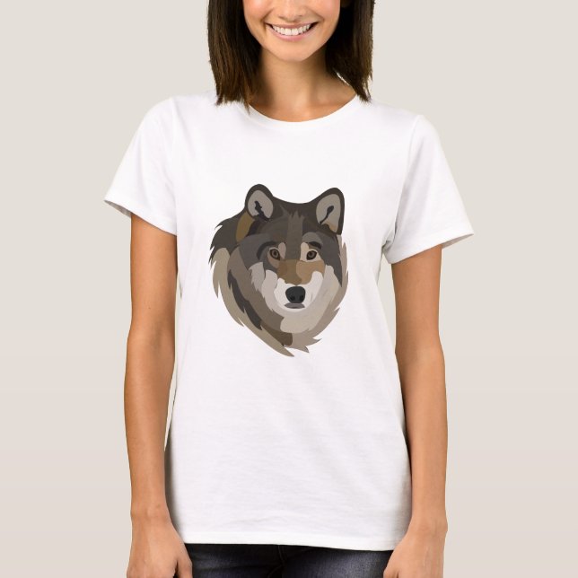 Camiseta Cabeza de lobo Animal Gray Wilf Wolf (Anverso)