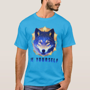 Camiseta Cabeza de Lobo Azul Místico