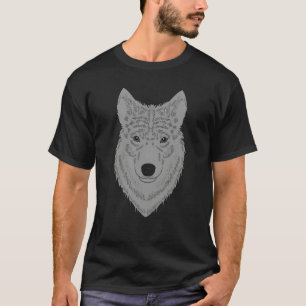 Camiseta Cabeza de lobo depredador rostro huella con animal