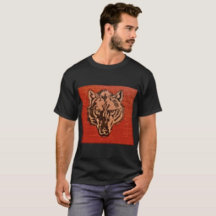 Cabeza de Lobo en Rojo 